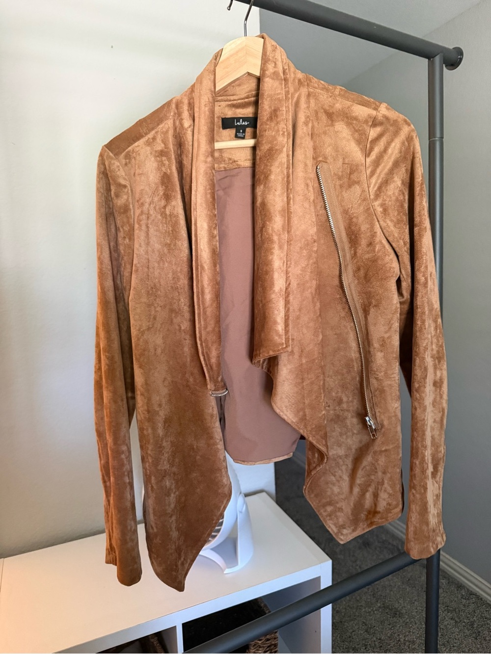 Lulu's Suede Jacket in Camel Brown